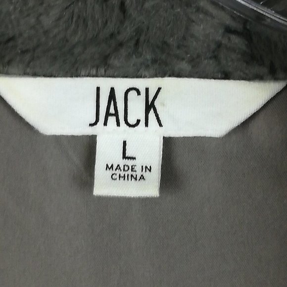 Jack Womens Vest Faux Fur Gray Sleeveless Lined Shawl Collar L - Picture 11 of 12